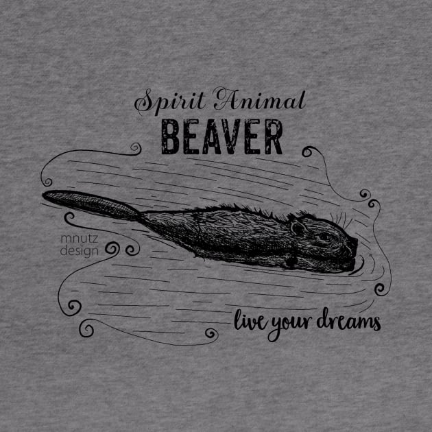 Spirit animal Beaver black by mnutz